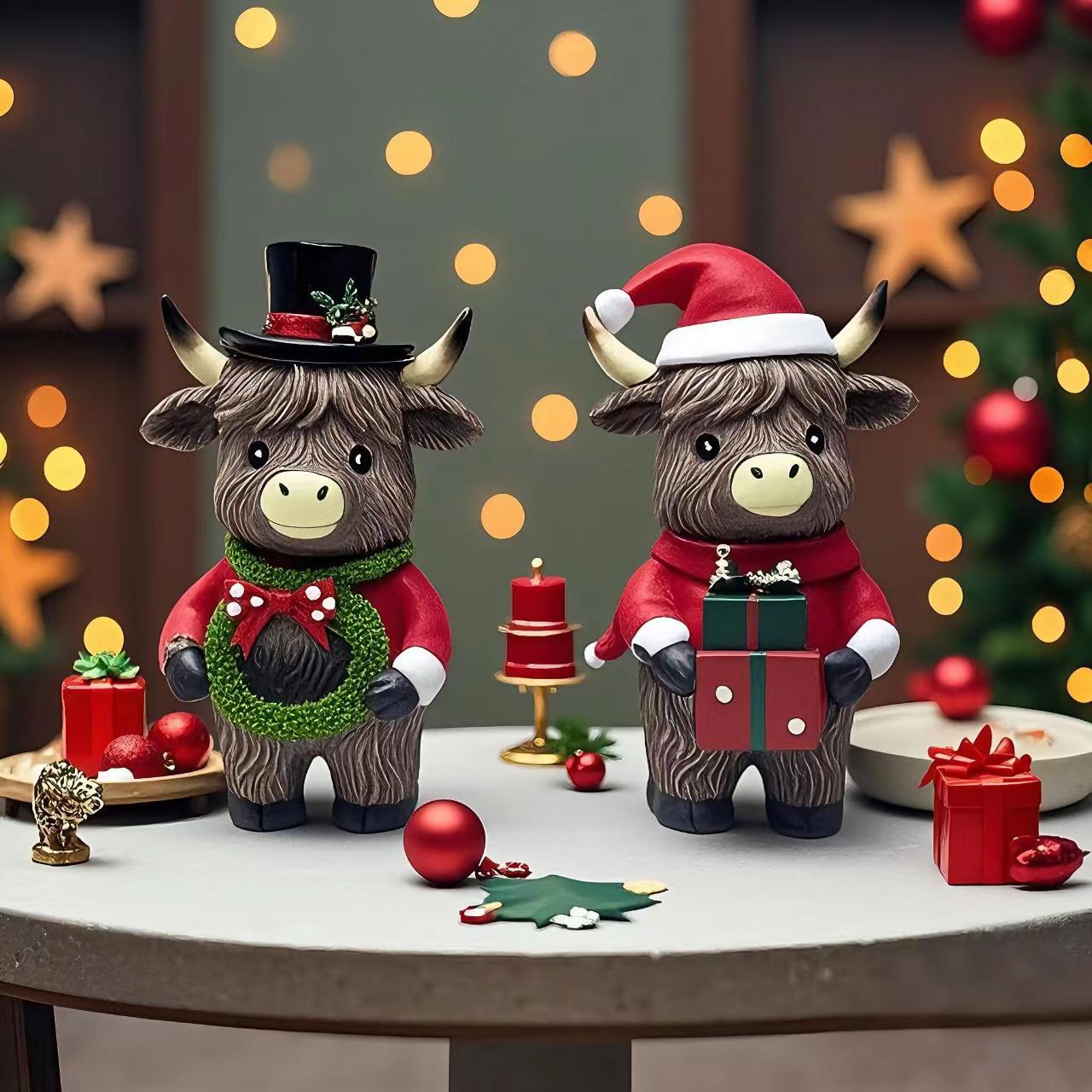 💥LAST DAY SALE 50% OFF💥Highland Cow Figures 2Pcs