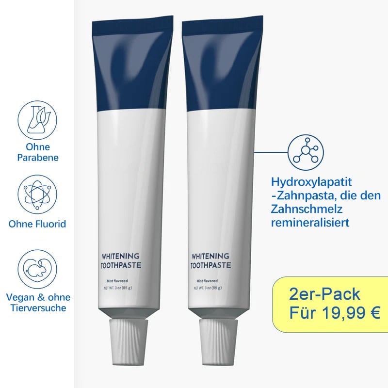 🦷 Fluoridfreie Hydroxylapatit-Zahnaufhellungs-Zahnpasta mit Kokosöl und Xylitol ❄️