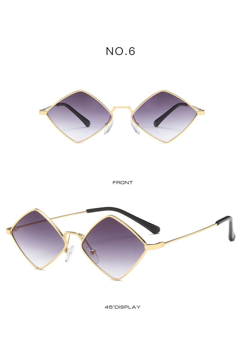 Women's Retro Diamond Metal Sunglasses