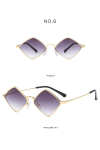 Women's Retro Diamond Metal Sunglasses