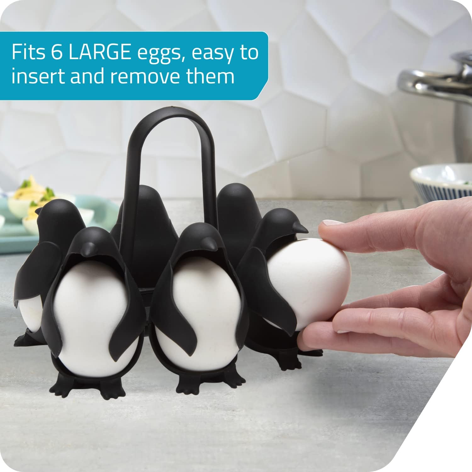 🐧🐧🐧Peleg Design Egguins 3-in-1 Cook, Store and Serve Egg Holder🥚