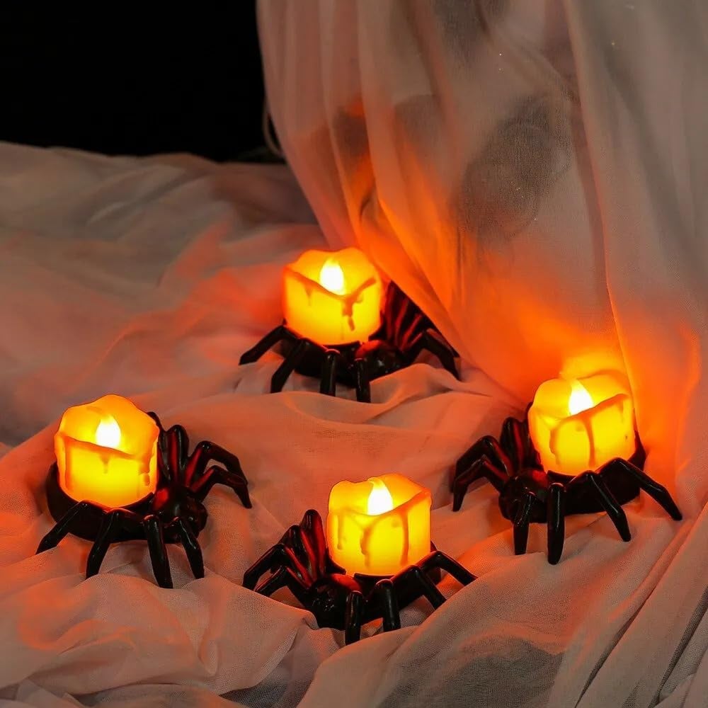 ⏰LAST DAY SALE 50% OFF💥Halloween LED Pumpkin Lamp with Creepy Spider