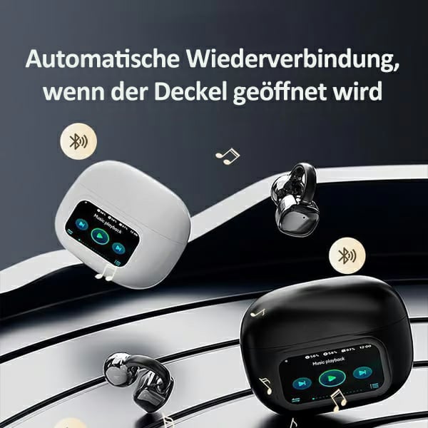 🔥Heißer Verkauf 49% Rabatt🔥Bluetooth-Kopfhörer mit Ohrclip und Touchscreen