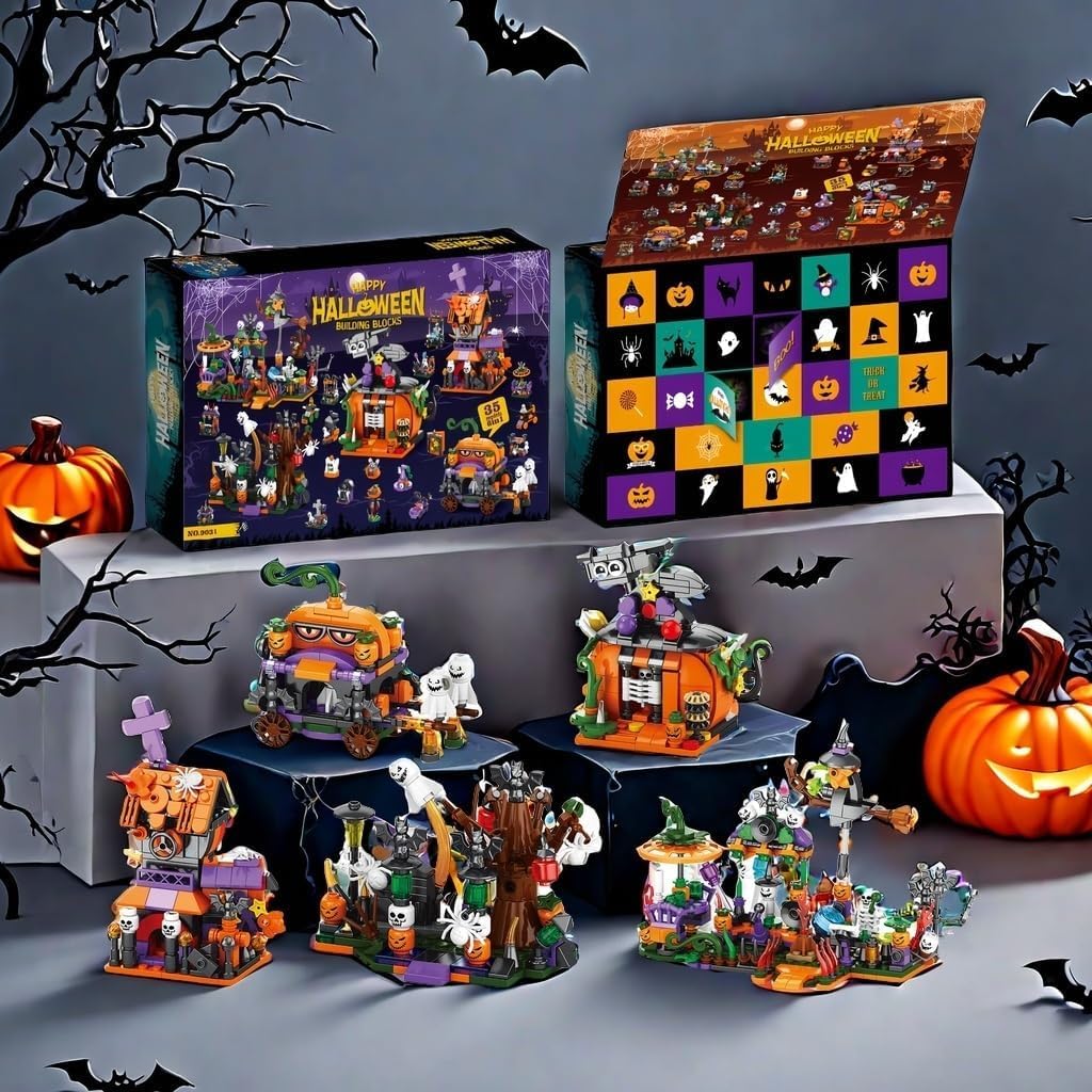 🔥HOT SALE-2025 Halloween Advent Calendar Building Block Gift🎃