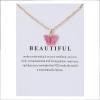 Colorful Acrylic Butterfly Pendant Necklace Bohemian Adjustable Retro Card Clavicle Chain Insect Animal Necklace for Women Girl Teen Friend Friendship Party Jewelry Gift