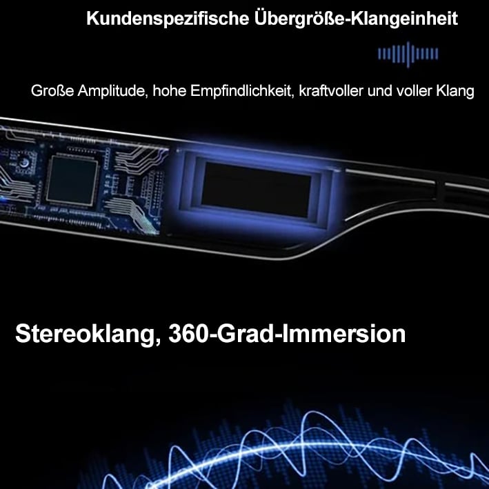 🔥Letzter Tag 49% Rabatt✨Super Black Technologie-Intelligente kabellose Kopfhörer-Sonnenbrille
