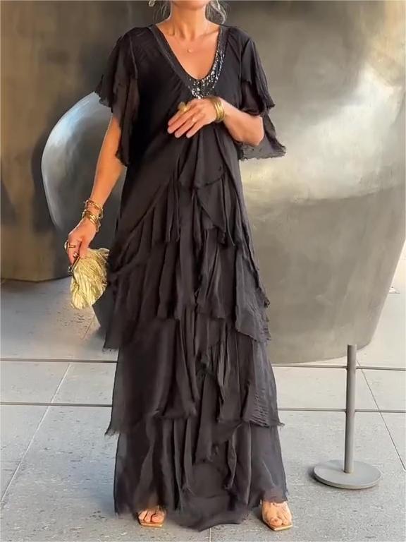 🔥Last Day 49% OFF🔥 Elegant V-neck Maxi Dress - Buy 2 Free Shipping