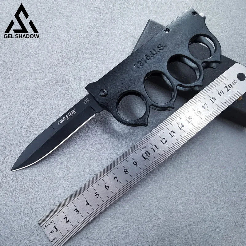 WWI 1918 Trench Knife Folder Spring Assist Knuckle Knife