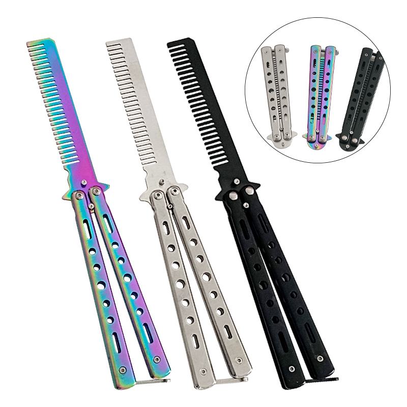 (🔥Summer Hot Sale -50% OFF)  Stainless Steel Practice Training Butterfly Knife Comb🎉BUY 2 GET FREE SHIPPING