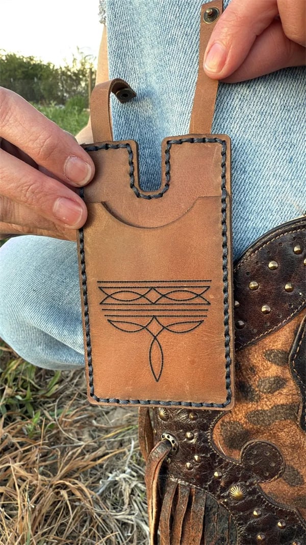 🔥✨Western Boot Wallet with Snap Strap