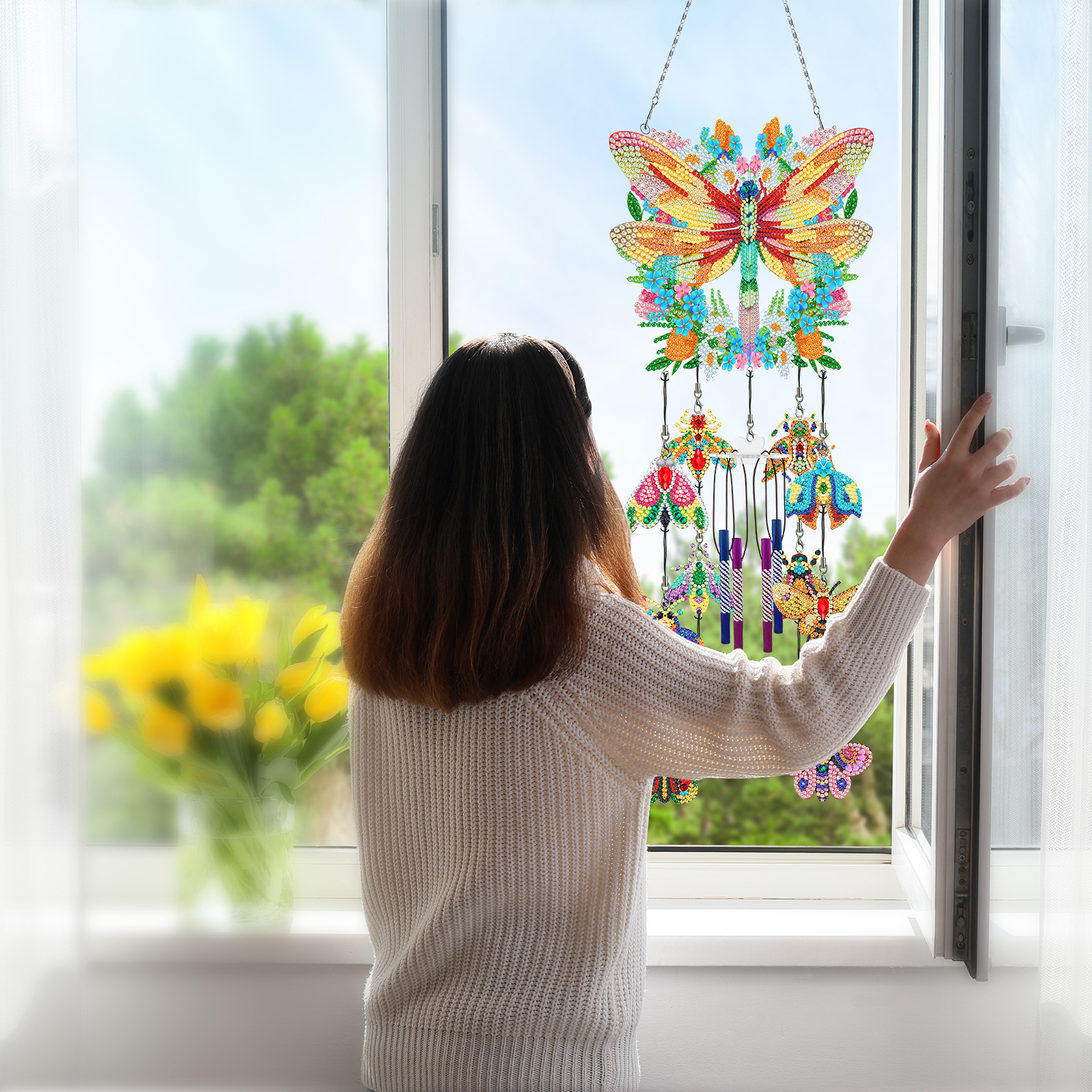 🌲Early Christmas Sale 49% OFF -✨️DIY Diamond Painting Rotatable Wind Chime