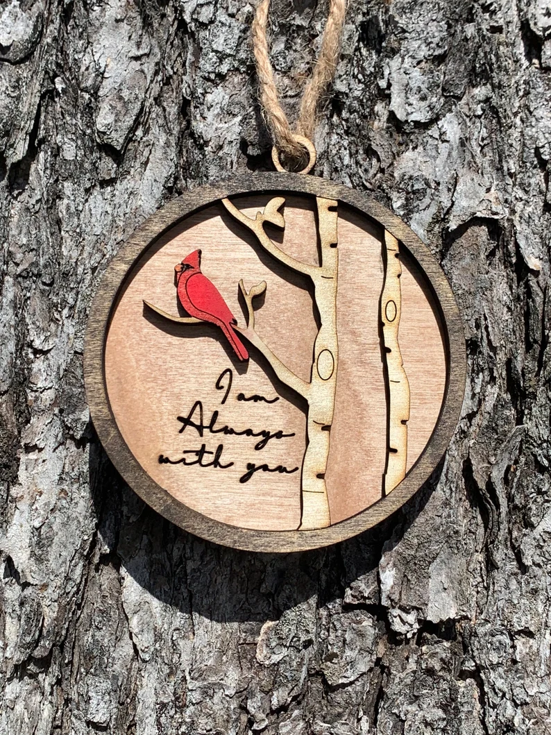 Handmade Cardinals Memorial Ornamen