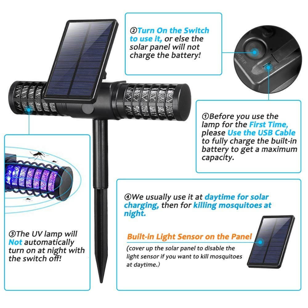 🔥Last Day Promotion - 70% OFF🔥Solar Mosquito Killer UV Led Lamp, BUY 2 FREE SHIPPING