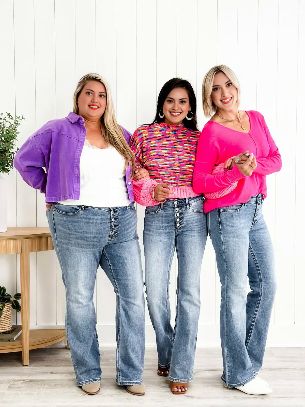 🔥Letzter Tag 49% RABATT💕Bootcut-Jeans mit mittelhohem Bund und Knopfleiste