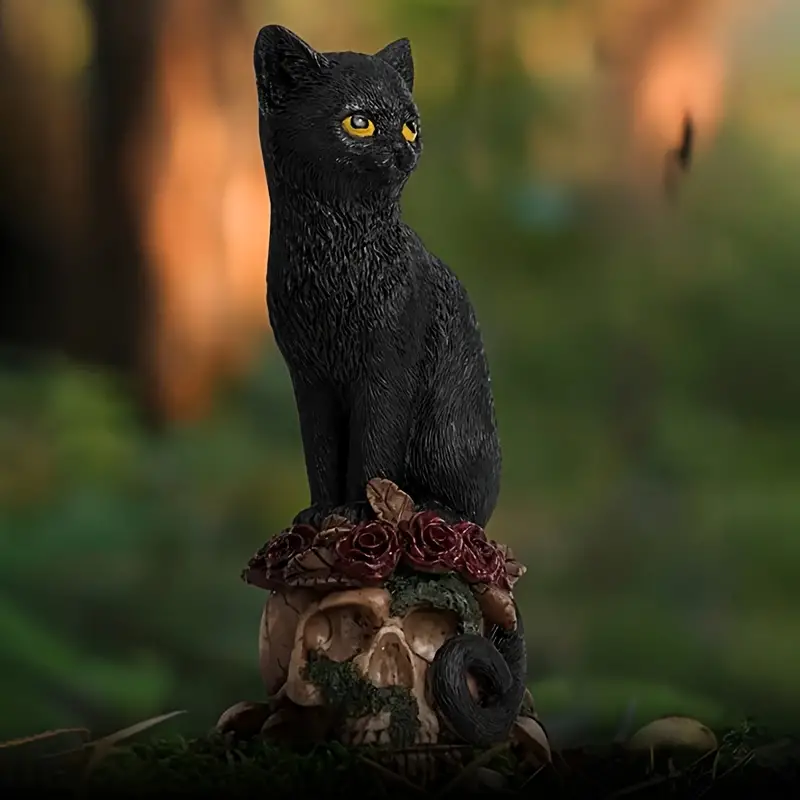 🔮Mysterious black wind skull animal statue🐈‍⬛