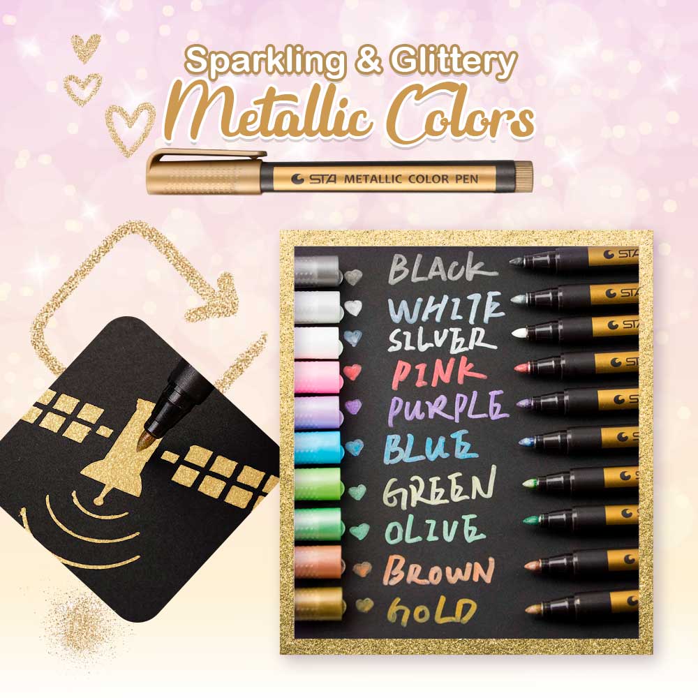 (🔥Clearance Sale 50% OFF)Glitter Paint Marker (10-Pack)🔥Buy 2 Get 1 Free (3 SETS)🔥
