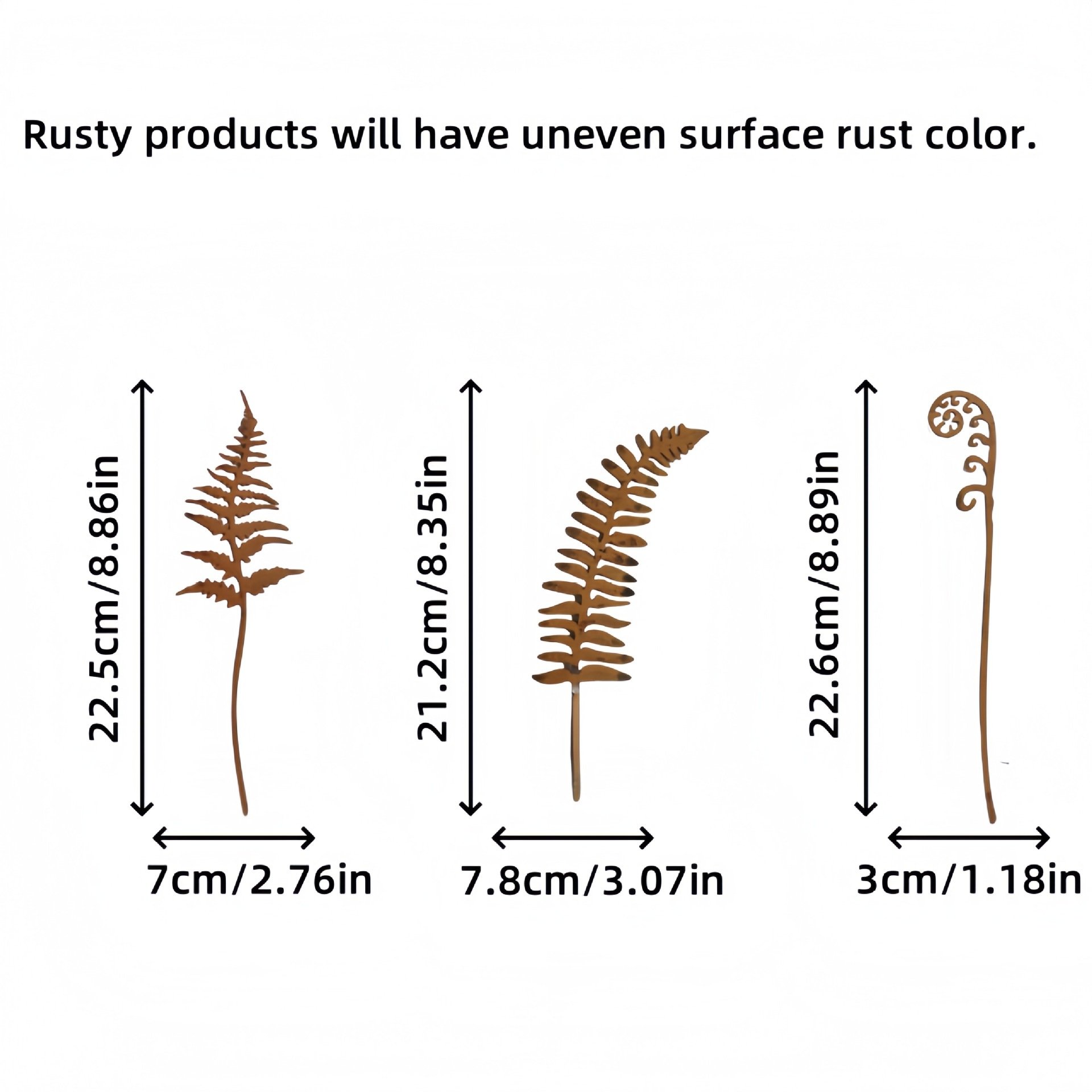 🔥 Celebrate July 4th with 50% OFF!🌿Rusty rural metal ferns are inserted into outdoor garden courtyard decorations and artificial plant handicrafts