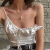 Last Day Promotion 50% OFF - 🔥Women's Silk Satin Camisole V Neck Sleeveless Straps Shirt