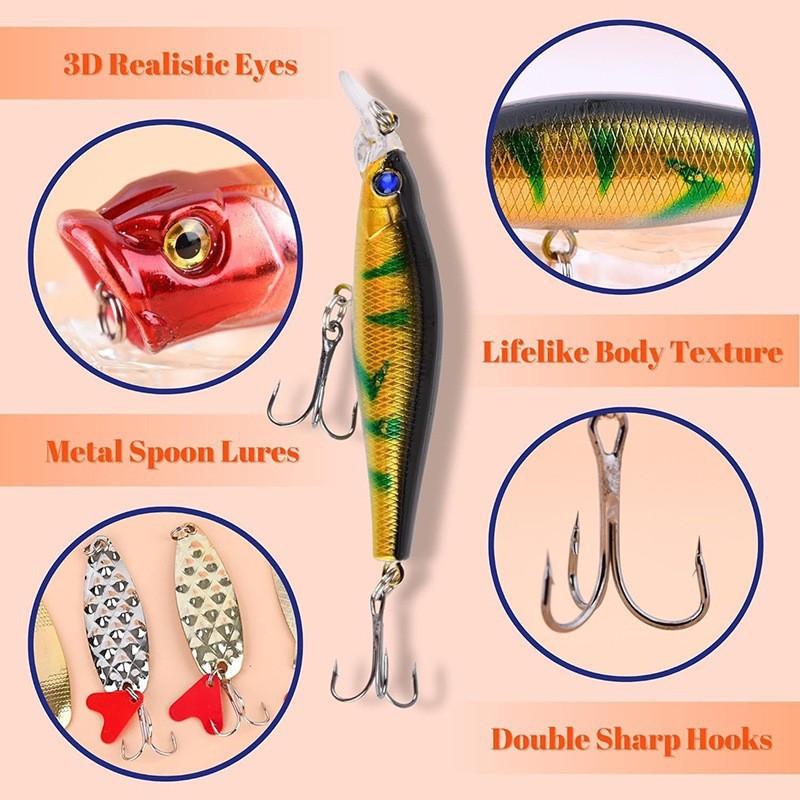 (🎄Christmas Hot Sale - 49% OFF) 🎅24Pcs Fishing Lures Christmas Advent Calendar