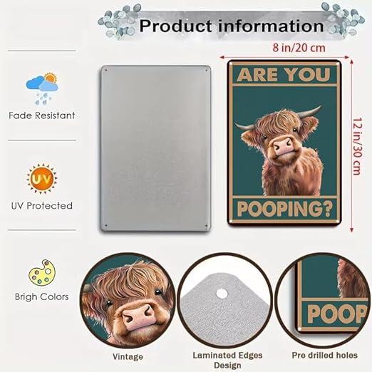 Funny 'Are You Pooping?' Bathroom Wall Decor