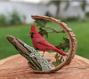 Handmade Cardinal Wood Carving