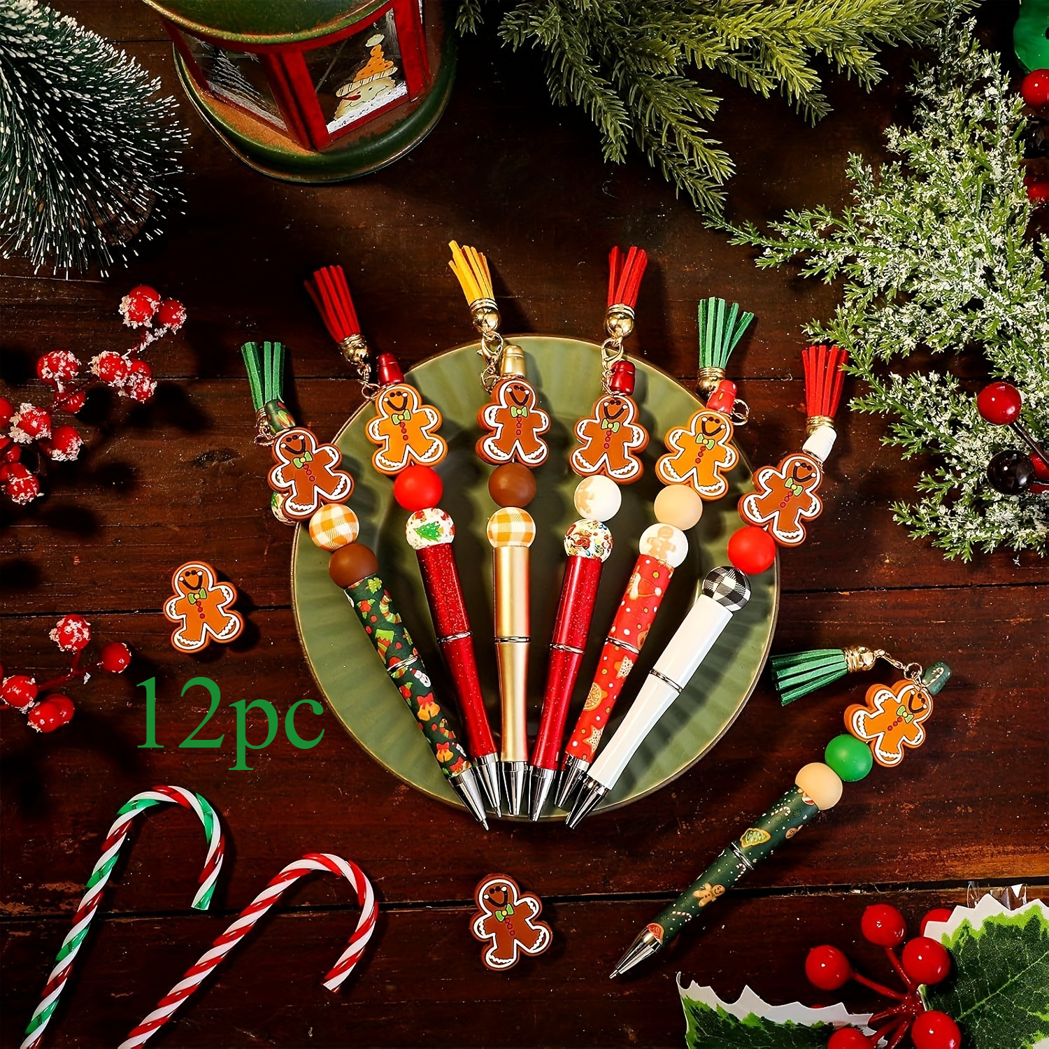 🔥Last Day Promotion 70% OFF🔥12 Christmas Beaded Pens DIY Kit