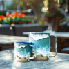 🌊✨Handmade Paw Print Ocean Shoreline Mug -（Save 49% on hot first week sales）