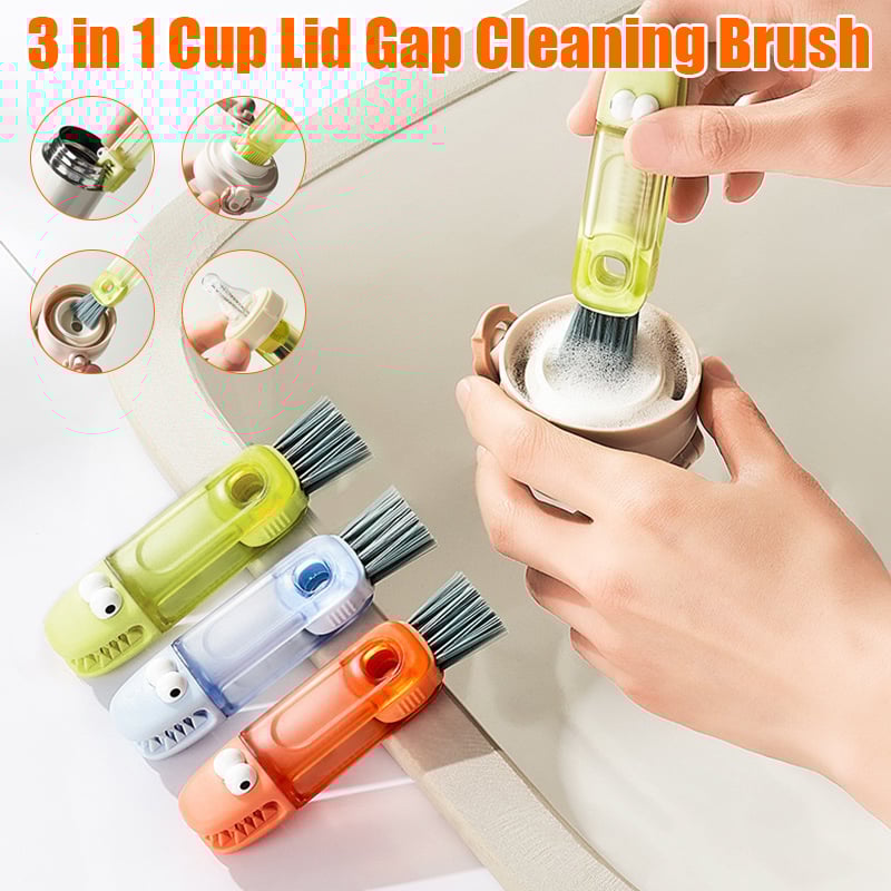 🔥Last Day Promotion 70% OFF🔥Crocodile  Shape 3 in 1 Cup Lid Gap Cleaning Brush⚡Buy 3 Get 3 Free