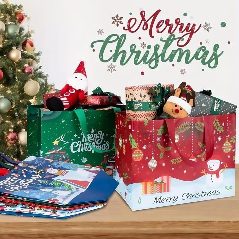 🔥Last Day Promotion 70% OFF🔥Christmas Gift Bags Large Reusable Tote Bags