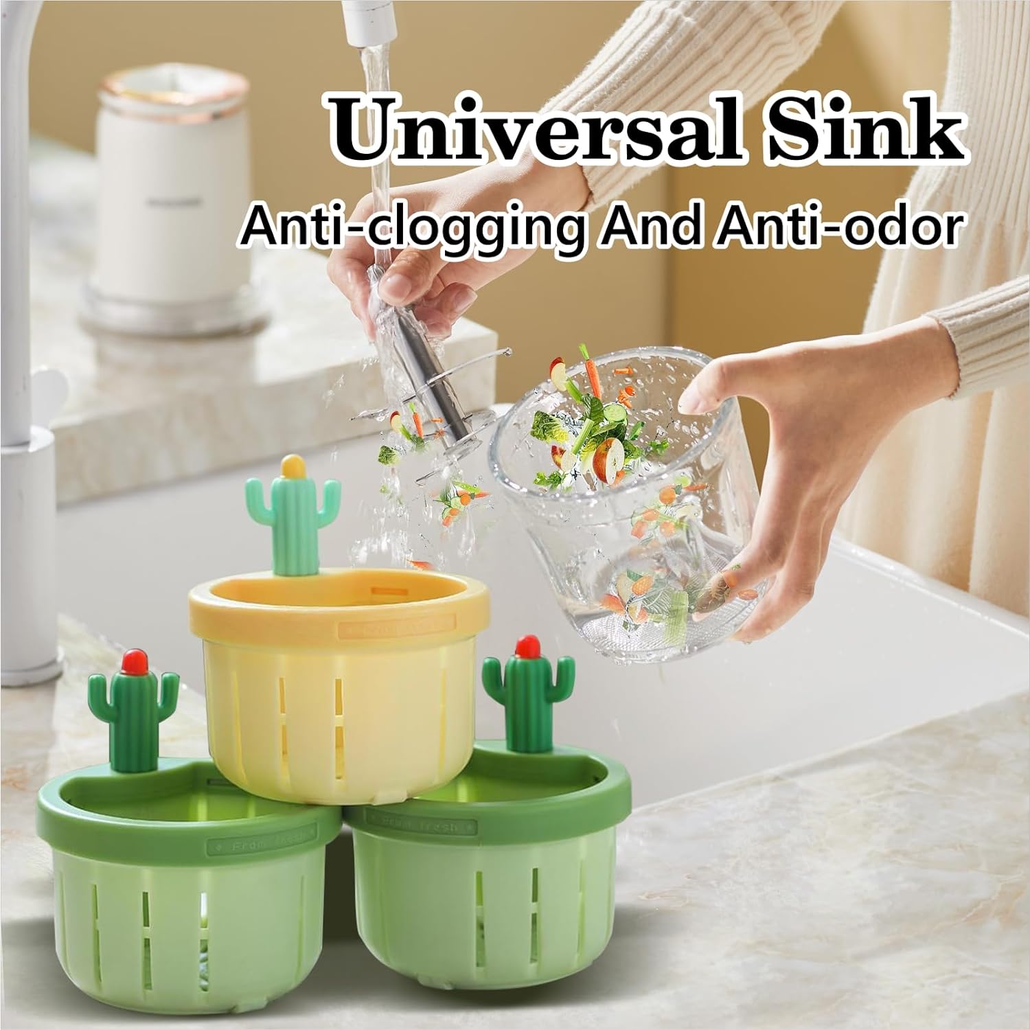 🔥Last Day Promotion - 60% OFF🎁Cactus Kitchen Sink Drain Strainer