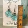 🌊Recycled Glass Spiral Earrings: Upcycled Mason Jar Dangles