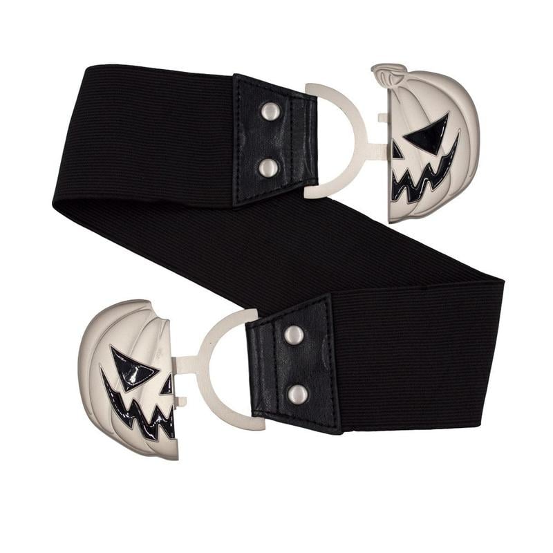 ⏰LAST DAY SALE 50% OFF💥Elastic Waist Belt Trick Or Treat Pumpkin Black