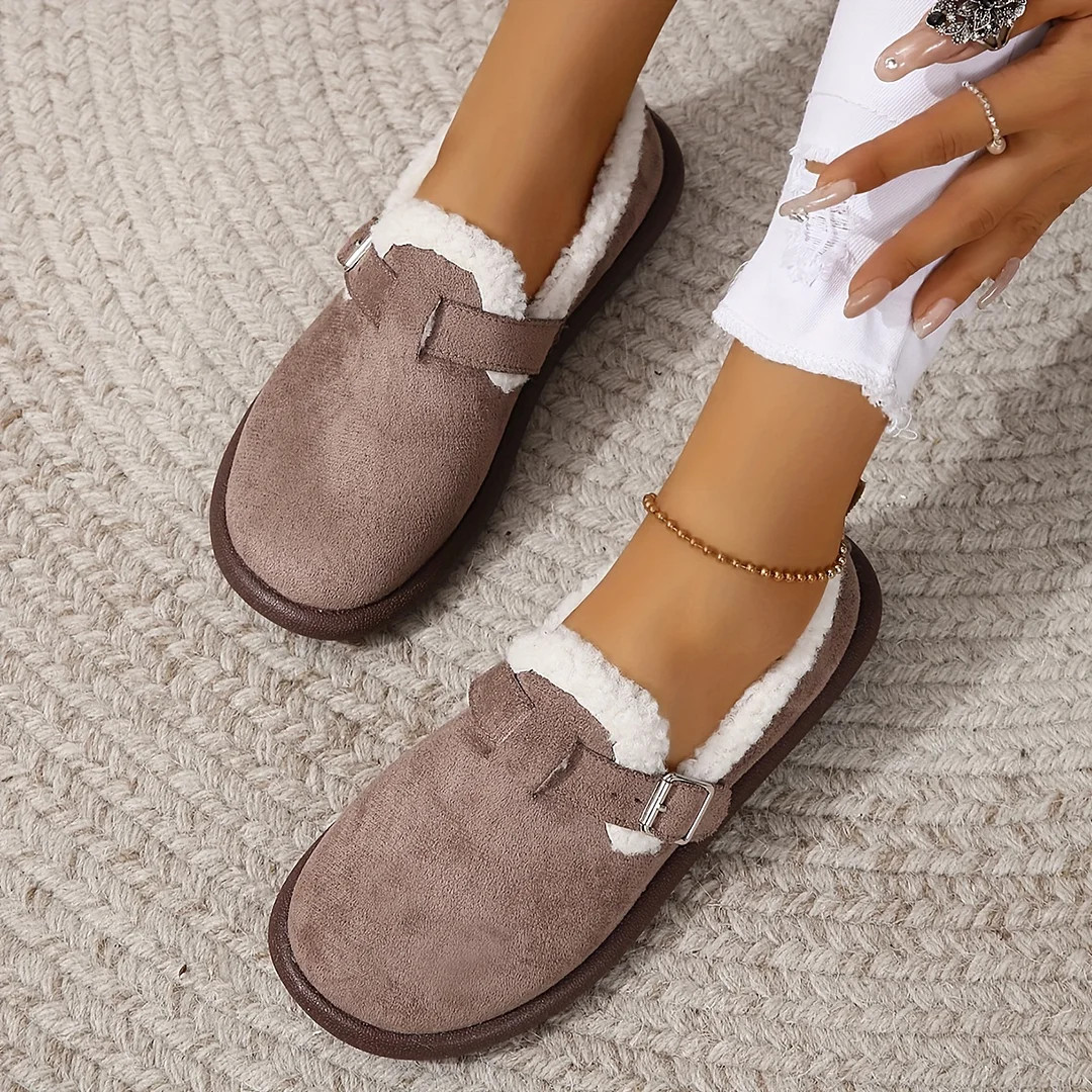 🔥Last Day 50% OFF -Women's Plush Round Toe Slip-On Flats