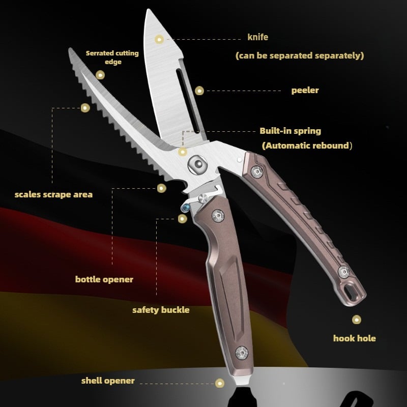 Multifunctional split knife detachable scissors