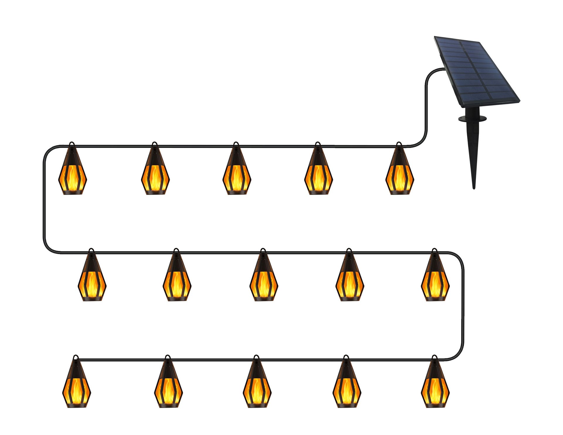 ⏰LAST DAY SALE 50% OFF💥Solar Waterproof Flame Light String