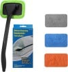 Windshield Cleaning Tool with 4 Washable Microfiber Pads