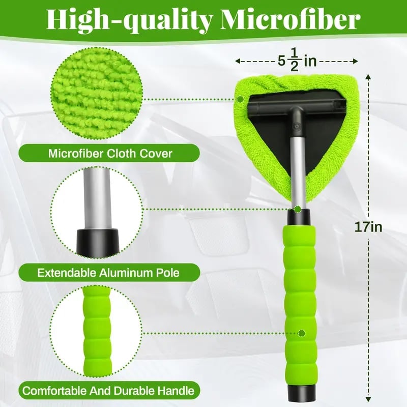 🎁TikTok Last Day Sale - 70% OFF 🔥 Windshield Cleaning Tool With 4 Reuseable Pads