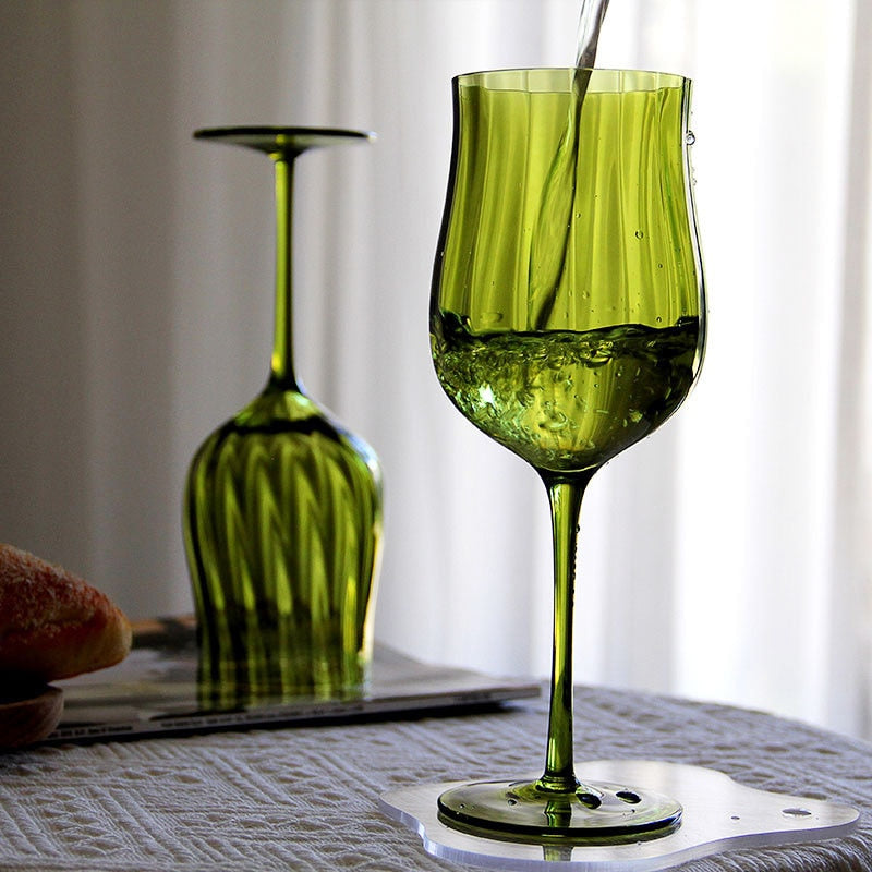 Vintage Green Wine Goblet