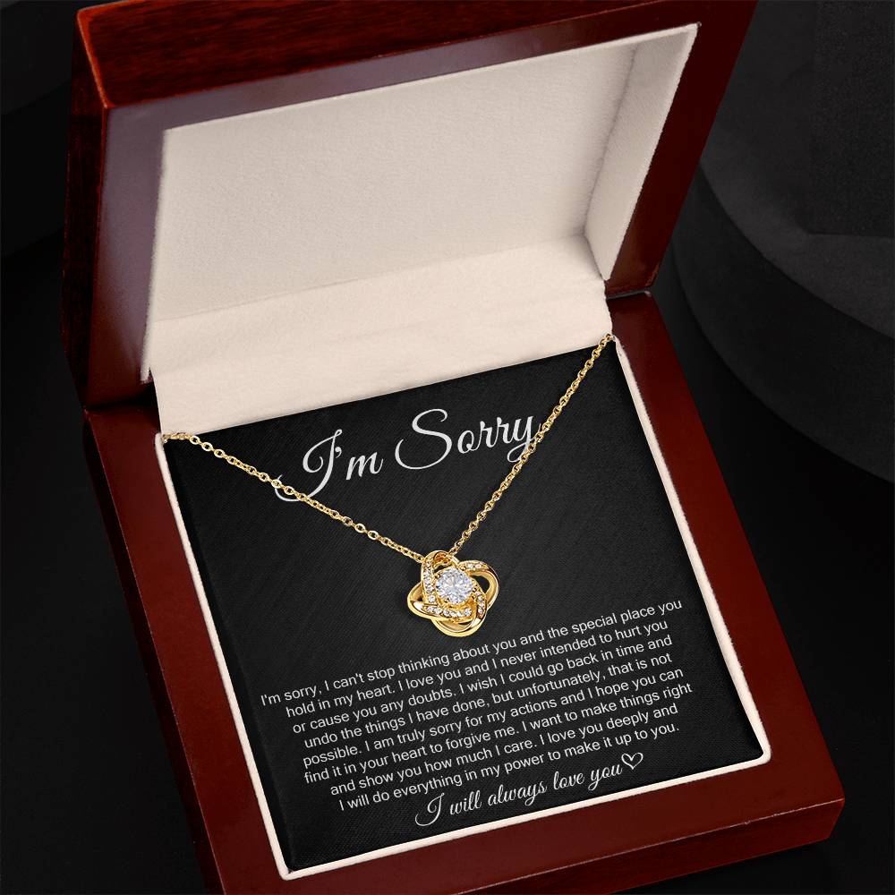 (🌲Early Christmas Sale- 50% OFF) I'm Sorry, I Will Always Love You, Love Knot Necklace