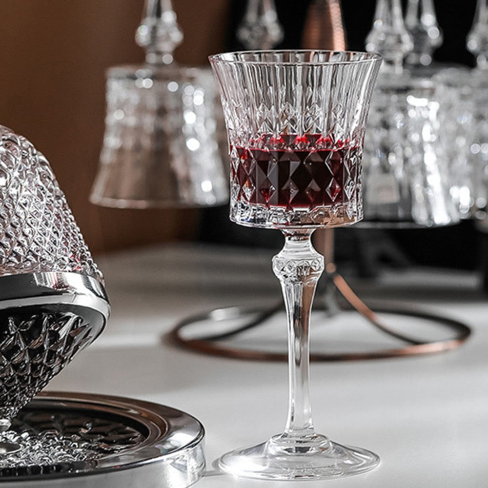 Serene Soirée Diamond Wine Glasses