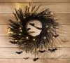 🦇Handcrafted Spooky Bat Vine Wreath with LED Lights