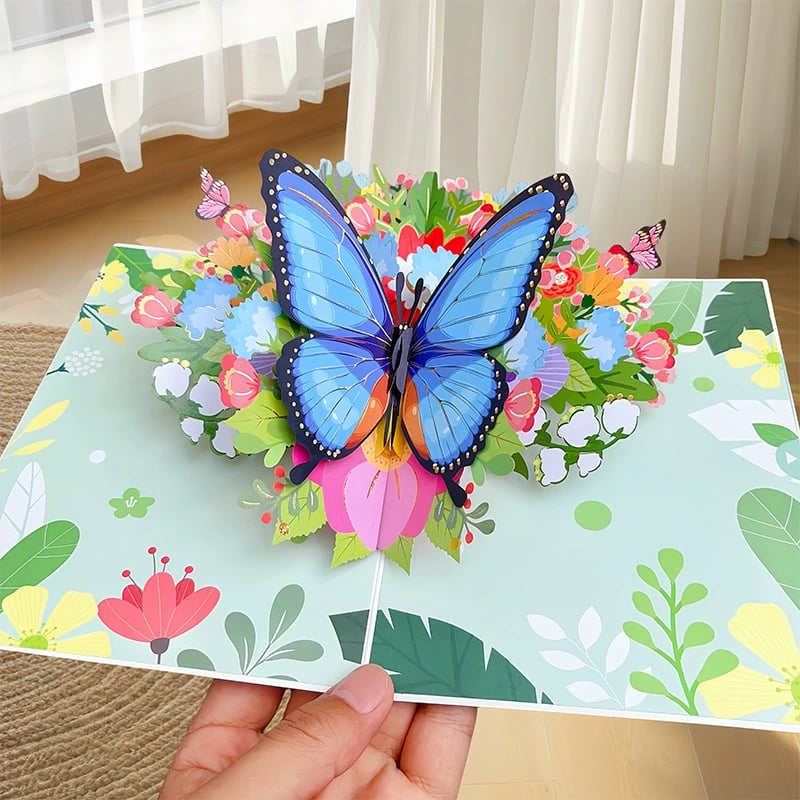 Last Day 49% OFF🦋Vibrant 3D Butterfly & Daisy Pop-Up Greeting Card