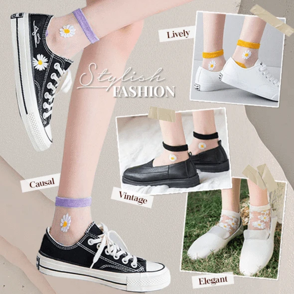(🌈NEW YEAR SALE - 50% OFF)2022 New Style Translucent Daisy Socks