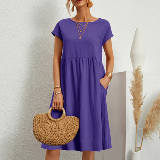 🔥Hot Sale 50% OFF🔥Women's Cotton Round Neck Dress