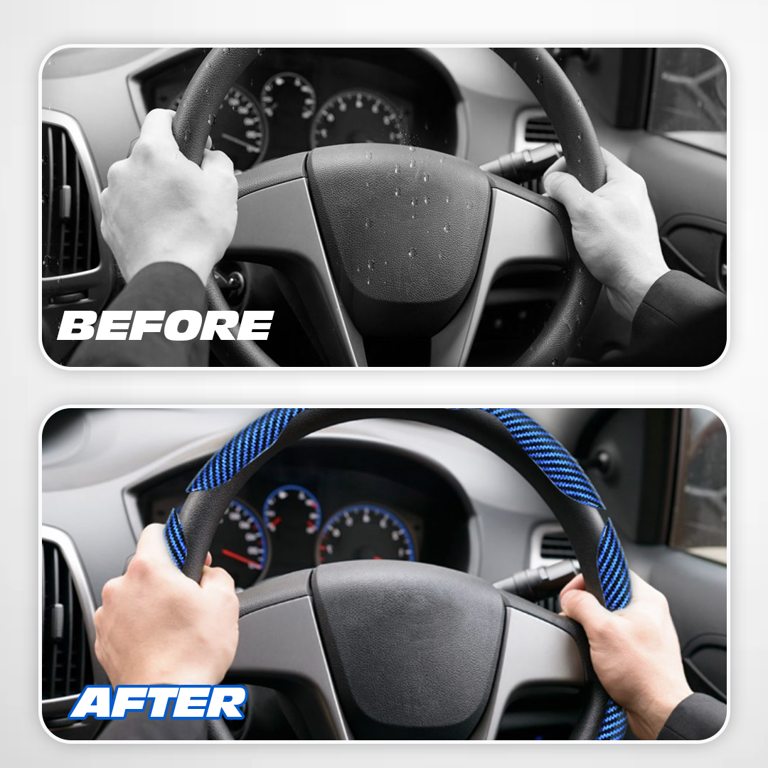 🔥BIG SALE 49% OFF🎁 Carbon Fiber Anti-Slip Car Steering Wheel Cover Universal Fit