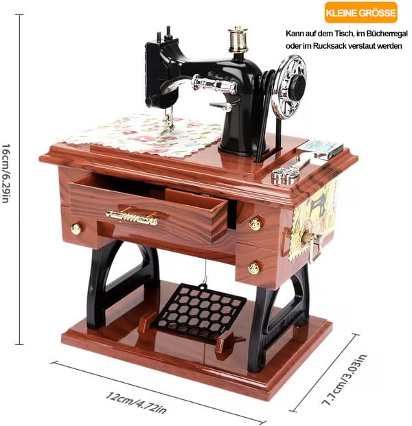 Para Monther's Gift💖Caja de música con diseño de máquina de coser vintage🎶