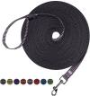 Hi Kiss Dog/Puppy Obedience Recall Training Agility Lead - 15ft 20ft 30ft 50ft 100ft Training Leash - Great for Play, Camping, or Backyard - Black 30ft