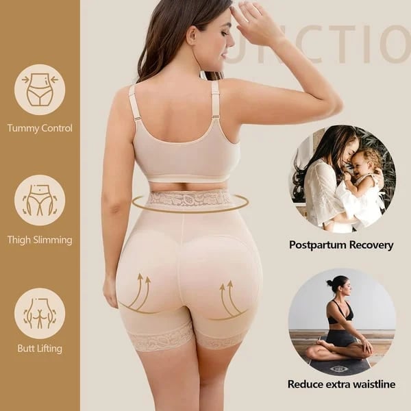 Lace Steel Boned Butt Enhancer Shorts Shapewear