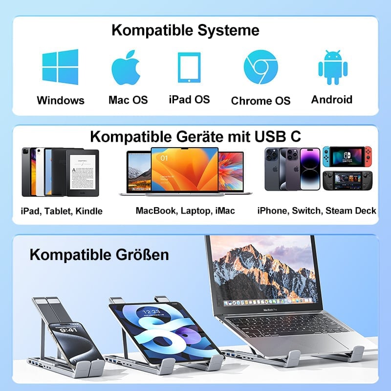 🔥Letzter Tag Verkauf 49% Rabatt  💻 8-in-1 USB-C Laptopständer