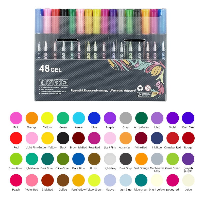 🎄⏰Last Day 49% OFF🎉 Double Line Outline Art Pen Marker Pen